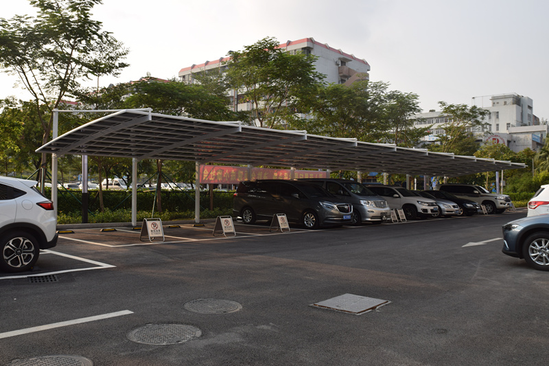 車棚廠家分享小區停車棚圖片案例，讓小區停車不在雜亂