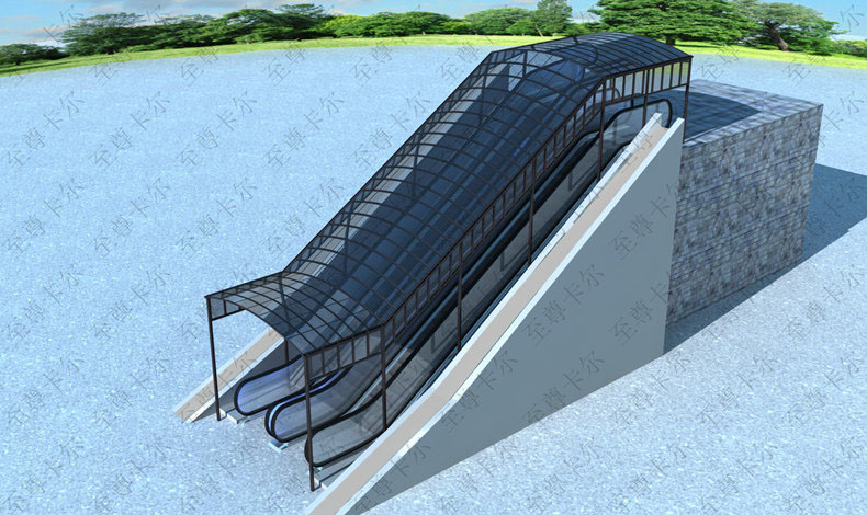 北京雨搭廠家？室外扶梯梯雨棚圖片？