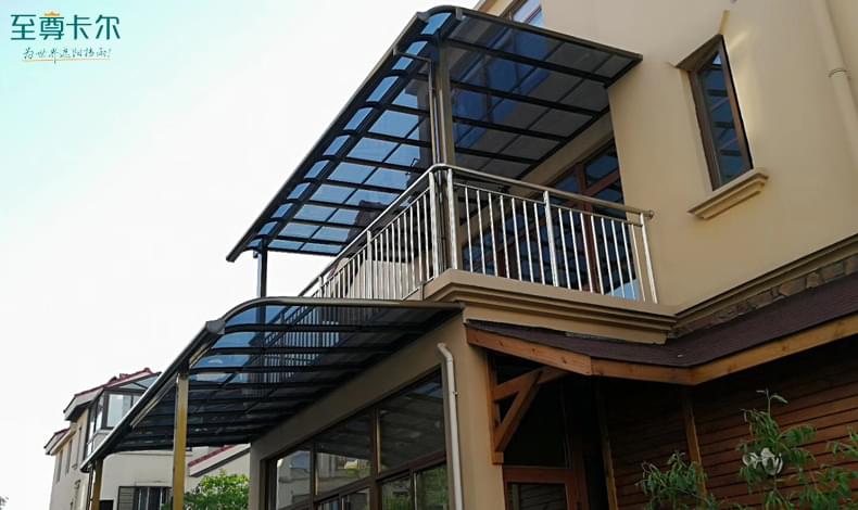 露天戶外遮陽棚圖片？露臺頂用什么材料做頂好？