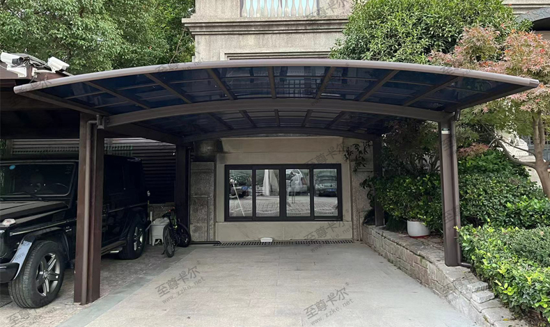 做車棚的廠家？別墅室外停車棚效果圖？
